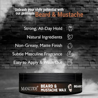 Mancode Extra Strong Hold Beard & Mustache Wax- 50 g
