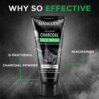 Mancode Charcoal Face Wash For Deep Cleansing & Oil Control- 100ml