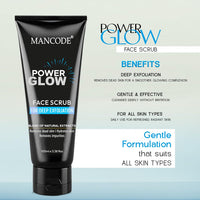 Mancode Power Glow Face Scrub For Deep Exfoliation With Saffron & Turmeric - 100 ml