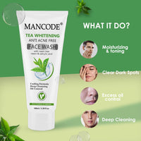 Mancode Tea Whitening Anti Acne Free Face Wash 100ml