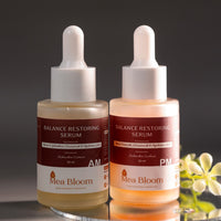 Mea Bloom Celestial Radiance Duo (Balance Restoring Serum AM + Balance Restoring Serum PM) Pack of 2 (30 ml each)