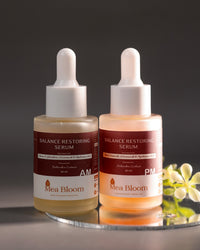 Mea Bloom Celestial Radiance Duo (Balance Restoring Serum AM + Balance Restoring Serum PM) Pack of 2 (30 ml each)
