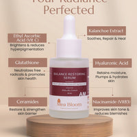 Mea Bloom Celestial Radiance Duo (Balance Restoring Serum AM + Balance Restoring Serum PM) Pack of 2 (30 ml each)