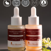Mea Bloom Celestial Radiance Duo (Balance Restoring Serum AM + Balance Restoring Serum PM) Pack of 2 (30 ml each)