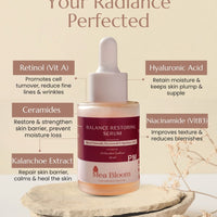 Mea Bloom Celestial Radiance Duo (Balance Restoring Serum AM + Balance Restoring Serum PM) Pack of 2 (30 ml each)