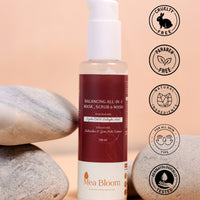 Mea Bloom Skin Armour Duo: Cleanse + Protect (Balancing All-in-1 Mask Scrub & Wash + Barrier Protect Sunscreen SPF50 PA+++) Pack of 2 (100 ml each)