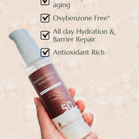 Mea Bloom Skin Armour Duo: Cleanse + Protect (Balancing All-in-1 Mask Scrub & Wash + Barrier Protect Sunscreen SPF50 PA+++) Pack of 2 (100 ml each)