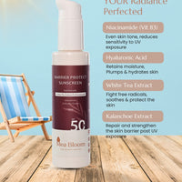 Mea Bloom Skin Armour Duo: Cleanse + Protect (Balancing All-in-1 Mask Scrub & Wash + Barrier Protect Sunscreen SPF50 PA+++) Pack of 2 (100 ml each)