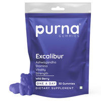 Purna Gummies Excalibur Ashwagandha Wild Berry Flavor Gummies 30 Gummies