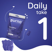 Purna Gummies Excalibur Ashwagandha Wild Berry Flavor Gummies 30 Gummies