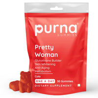 Purna Gummies Pretty Woman Glutathione Cola Flavor 30 Gummies for Skin Brightening & Anti Aging Beauty Supplement