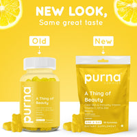 Purna Vitamin C Lemon Flavor 30 Gummies for Skin and Immunity Booster with Vitamin C D3 Zinc Supplement
