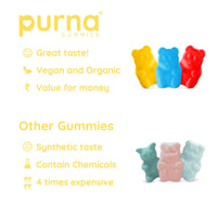 Purna Vitamin C Lemon Flavor 30 Gummies for Skin and Immunity Booster with Vitamin C D3 Zinc Supplement