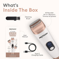 Protouch All-in-1 Women's Trimmer & Epilator for Face, Body, and Bikini Pack of 1