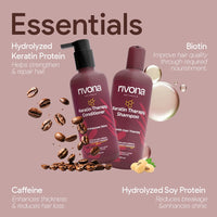 Rivona Naturals Keratin Hair Therapy Duo 500ml - Shampoo and Conditioner Combo (Pack of 2)