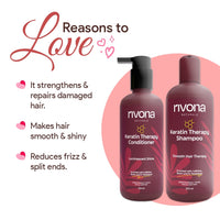 Rivona Naturals Keratin Hair Therapy Duo 500ml - Shampoo and Conditioner Combo (Pack of 2)