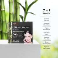 VLCC Activated Bamboo Charcoal Facial Kit For Purified, Balanced & Glowing Skin