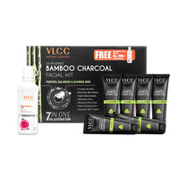 VLCC Activated Bamboo Charcoal Facial Kit With Free Rose Water Toner 400 gm