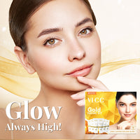 VLCC Gold Facial Kit For Bright & Glowing Skin Parlour Glow With 24K Gold Bhasma, Rose Extracts, Turmeric & Aloe Vera 60 gm