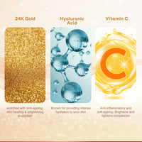 VLCC Gold Facial Kit For Sensitive Skin For Sensitive Skin Alcohol & Paraben Free With 24K Gold, Hyaluronic Acid & Vitamin C