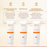 VLCC Gold Facial Kit For Sensitive Skin For Sensitive Skin Alcohol & Paraben Free With 24K Gold, Hyaluronic Acid & Vitamin C