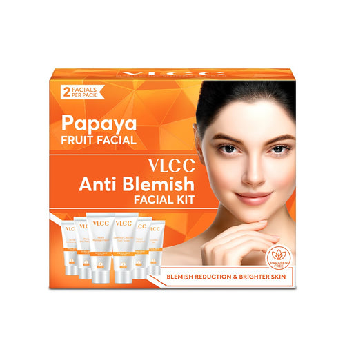 VLCC Papaya Fruit Facial Kit With Papaya, Cucumber, Peach & Orange Peel Extracts 60 gm
