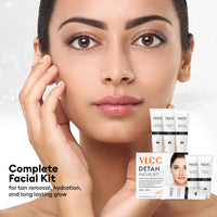 VLCC De-tan Facial Kit - For Tan Removal & Skin Lightening Kit
