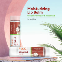 VLCC Lovable Lips Hydrating Lip Balm with Shea Butter & Vitamin E - Buy One Get One 9 gm