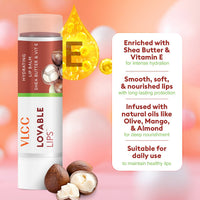 VLCC Lovable Lips Hydrating Lip Balm with Shea Butter & Vitamin E - Buy One Get One 9 gm