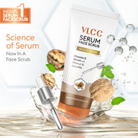 VLCC Bright Glow Scrub with Vitamin C Serum - Walnut & Oat Milk 150 gm