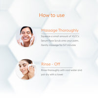VLCC Bright Glow Scrub with Vitamin C Serum - Walnut & Oat Milk 150 gm