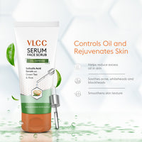 VLCC Oil Defense Scrub with Salicylic Acid Serum - Green Tea & Rice 150 gm