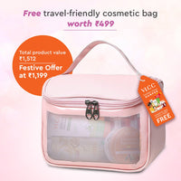 VLCC Golden Glow Gift Hamper | 7 Skincare Essentials with Cosmetic Bag