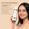 La Pink Coffee Shower Gel with White Haldi for Tan Removal and Radiant Skin Pack of 2