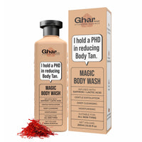 GHAR SOAPS Magic De Tan & Exfoliating Body Wash with Saffron & Lactic Acid- 250ml