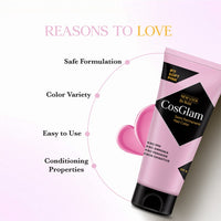 Cosglam Semi Permanent Hair Color for Women & Men, (120g, #11 Soft Pink) Enriched with Conditioner, Glossy Finish, No Ammonia, No Peroxide & Non Oxidative