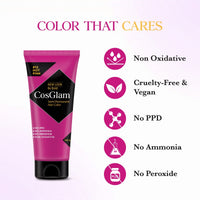Cosglam Semi Permanent Hair Color for Women & Men, (120g, #12 Hot Pink) Enriched with Conditioner, Glossy Finish, No Ammonia, No Peroxide & Non Oxidative
