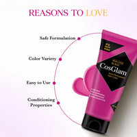 Cosglam Semi Permanent Hair Color for Women & Men, (120g, #12 Hot Pink) Enriched with Conditioner, Glossy Finish, No Ammonia, No Peroxide & Non Oxidative