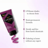 Cosglam Semi Permanent Hair Color for Women & Men, (120g, #22 French Plum) Enriched with Conditioner, Glossy Finish, No Ammonia, No Peroxide & Non Oxidative