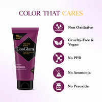 Cosglam Semi Permanent Hair Color for Women & Men, (120g, #22 French Plum) Enriched with Conditioner, Glossy Finish, No Ammonia, No Peroxide & Non Oxidative