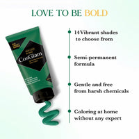 Cosglam Semi Permanent Hair Color Cream #41 Crazy Green for Men & Women, No Ammonia, No Peroxide, Non-Oxidative Formula, Glossy Finish, 120g