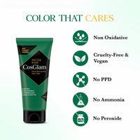 Cosglam Semi Permanent Hair Color Cream #41 Crazy Green for Men & Women, No Ammonia, No Peroxide, Non-Oxidative Formula, Glossy Finish, 120g