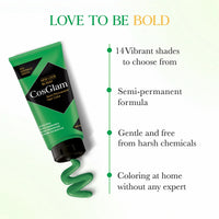 Cosglam Semi Permanent Hair Color for Women & Men, (120g, #42 Emerald Green) Enriched with Conditioner, Glossy Finish, No Ammonia, No Peroxide & Non Oxidative