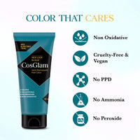 Cosglam Semi Permanent Hair Color for Women & Men, (120g, #53 Electric Teal) Enriched with Conditioner, Glossy Finish, No Ammonia, No Peroxide & Non Oxidative