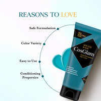 Cosglam Semi Permanent Hair Color for Women & Men, (120g, #53 Electric Teal) Enriched with Conditioner, Glossy Finish, No Ammonia, No Peroxide & Non Oxidative