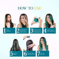 Cosglam Semi Permanent Hair Color for Women & Men, (120g, #53 Electric Teal) Enriched with Conditioner, Glossy Finish, No Ammonia, No Peroxide & Non Oxidative