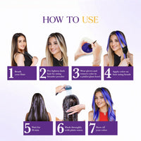 Cosglam Semi Permanent Hair Color for Women & Men, (120g, #61 Purple Blue) Enriched with Conditioner, Glossy Finish, No Ammonia, No Peroxide & Non Oxidative