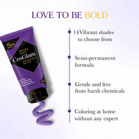 Cosglam Semi Permanent Hair Color for Women & Men, (120g, #61 Purple Blue) Enriched with Conditioner, Glossy Finish, No Ammonia, No Peroxide & Non Oxidative
