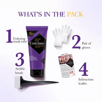 Cosglam Semi Permanent Hair Color for Women & Men, (120g, #61 Purple Blue) Enriched with Conditioner, Glossy Finish, No Ammonia, No Peroxide & Non Oxidative