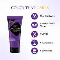 Cosglam Semi Permanent Hair Color for Women & Men, (120g, #61 Purple Blue) Enriched with Conditioner, Glossy Finish, No Ammonia, No Peroxide & Non Oxidative